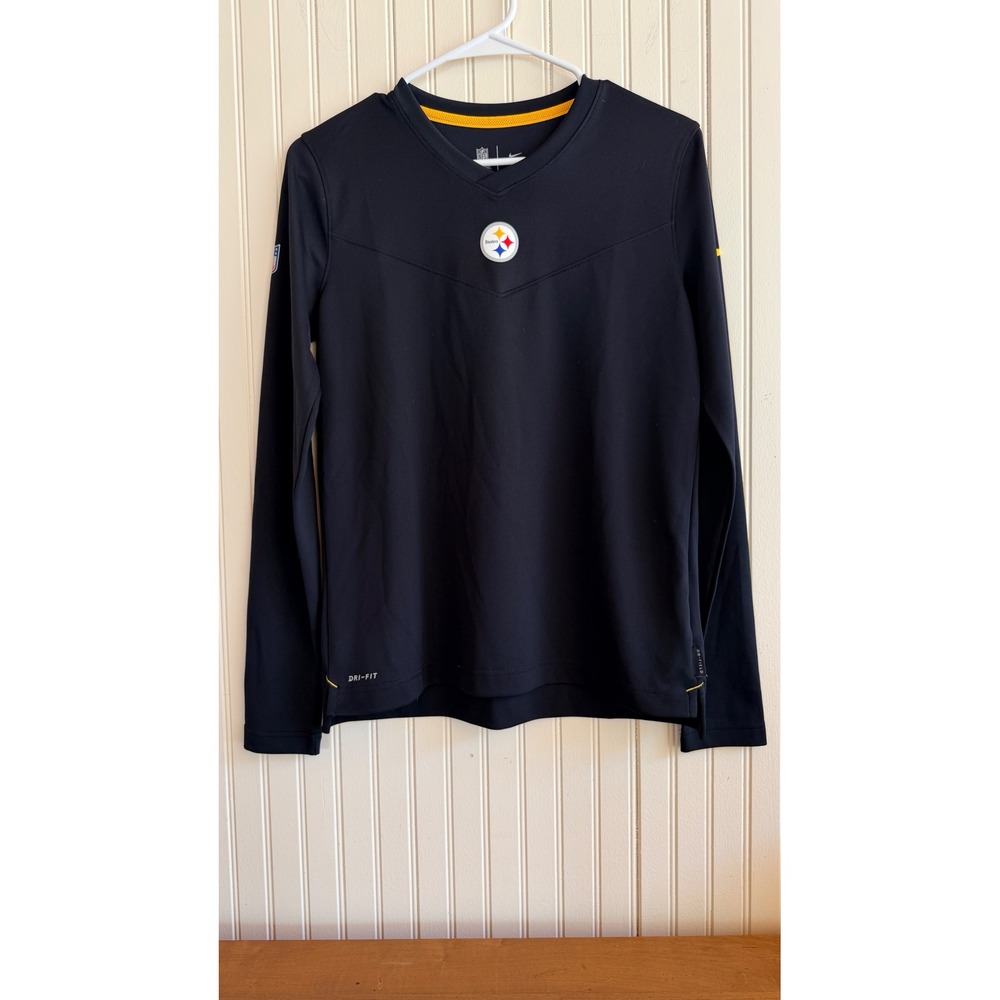 Pittsburgh Steelers NFL Nike Dri-FIT Long Sleeve Shirt Black Womens Small‎